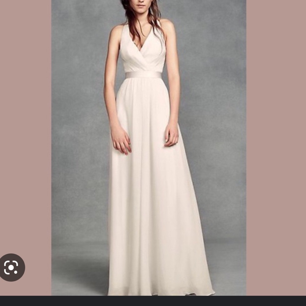 Vera Wang • David’s Bridal • Bridesmaid • size0 • Chiffon Halter Bow • Blush
